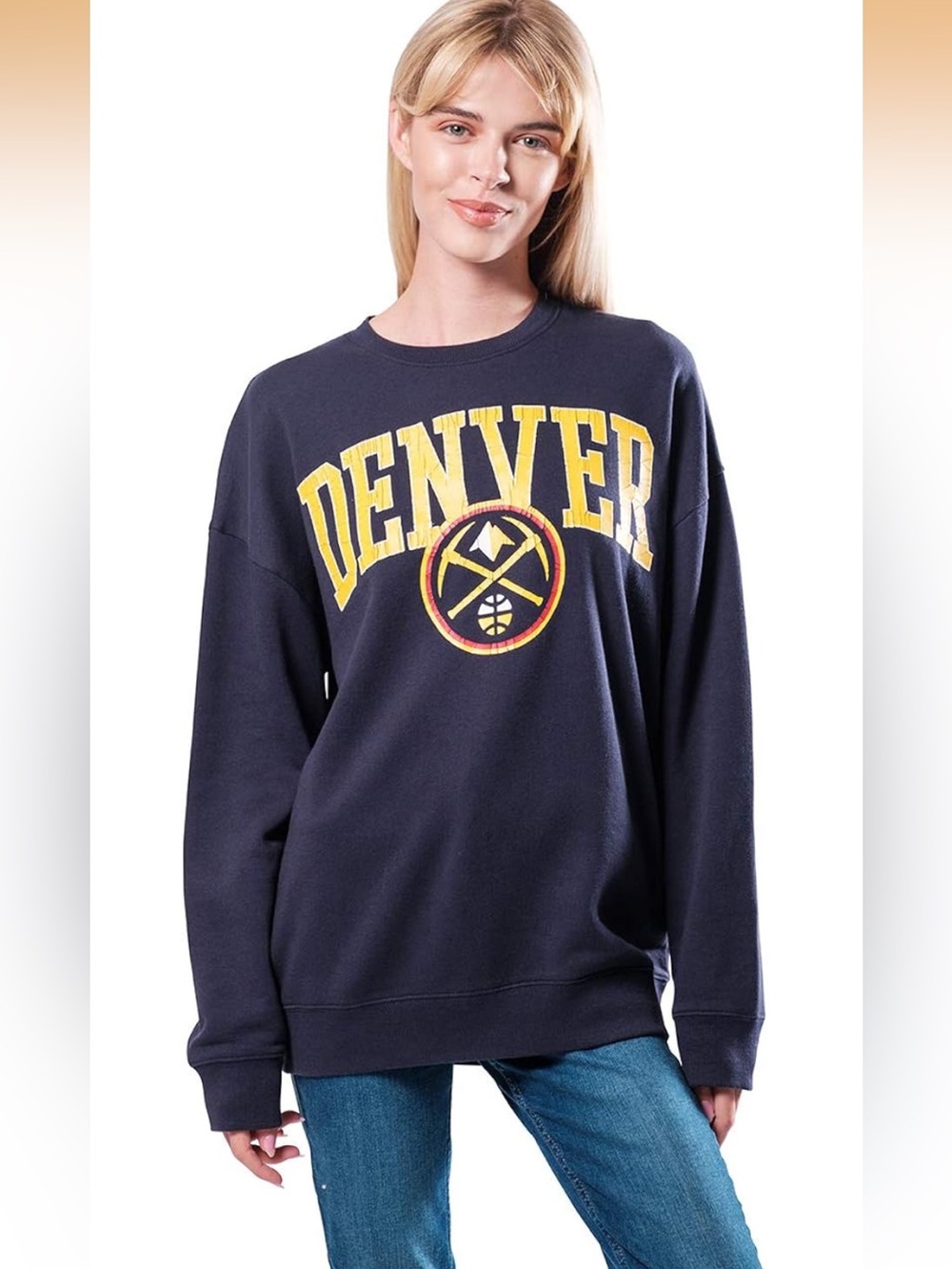 Ultra Game Women's NBA Official Extra Soft Fleece Distressed Oversized Pullover